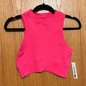 Cotton candy, classic collection Bright Pink stretchy Cropped Tank Top size‎ S/M